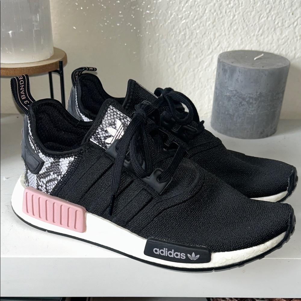 Limited Adidas Snakeskin Black and Pink Women's Sneakers